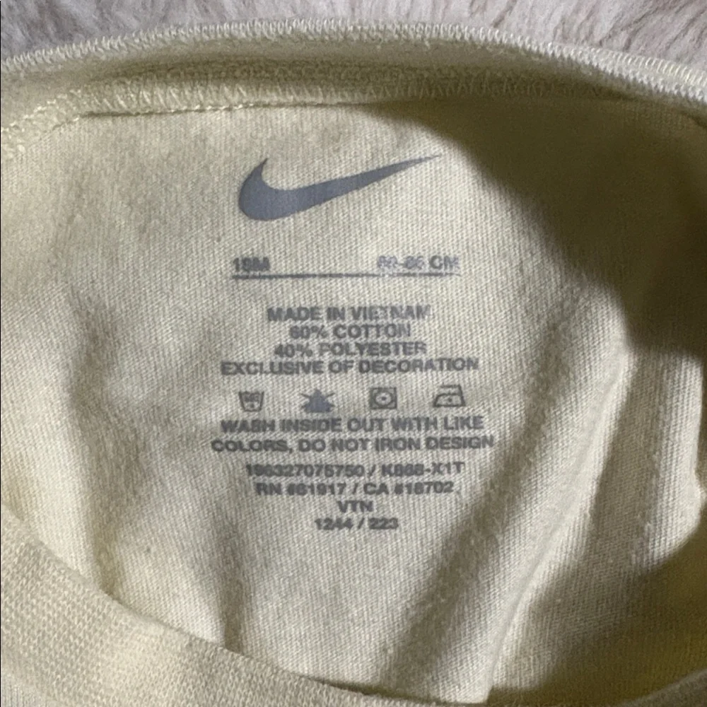 Nike Yellow Tee with Multicolor Swoosh and Matching Tan Shorts size 18m. - Picture 4 of 8